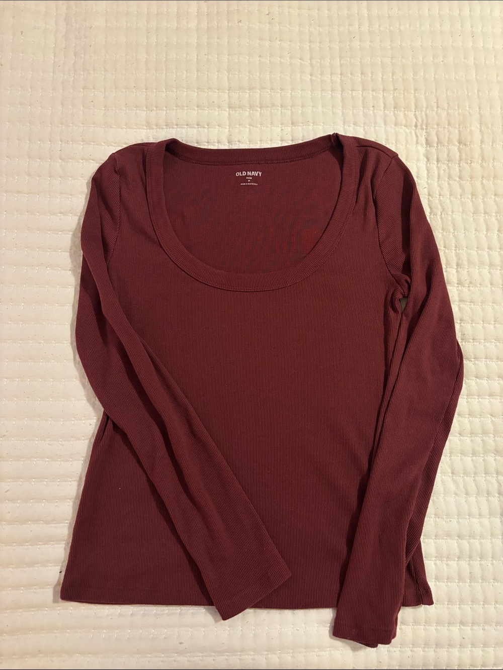 Old Navy Long-Sleeve Scoop Neck Top in Wine
